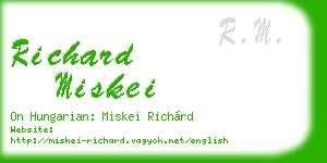 richard miskei business card