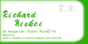 richard miskei business card